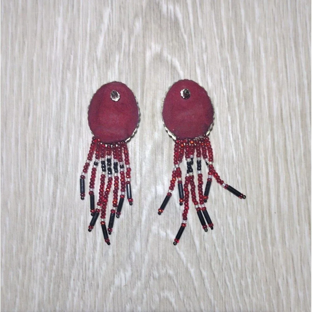 Handcrafted Native American-Style Earrings - Picture 4 of 5